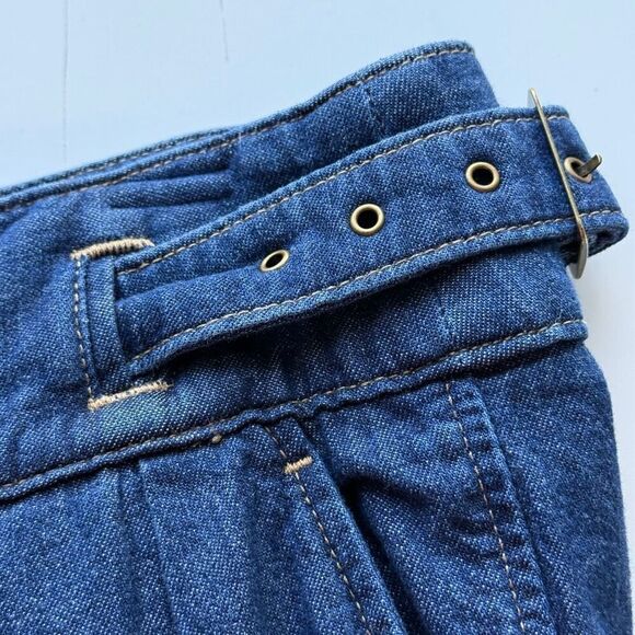 Banana Republic High Rise Double-belted Cuffed Hem BR Explorer Denim Shorts Sz 6 - Picture 6 of 11
